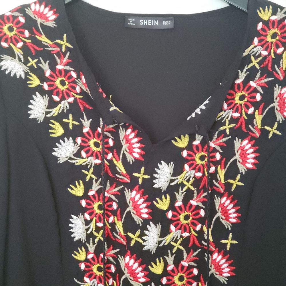Embroidered Peasant Top - Picture 2 of 5